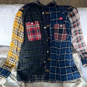 HUMAN MADE CRAZY CHECK FLANNEL SHIRT
NAVY